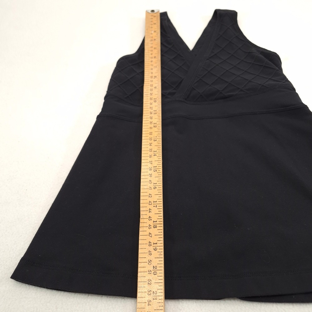 vtg Lululemon Tank Top Black Size 4 Baby Doll V-Neck Yoga Gym Athletic Y2K - Picture 6 of 9